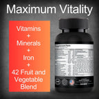 Iman Vitamins Halal Complete Multivitamin - Cápsulas Multivitamínicas para Adultos con 42 Frutas y Verduras, Hierro, Zinc, CoQ10 y Vitaminas