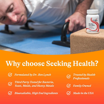 Seeking Health Methyl B12 1000 - 60 – Personas mayores: La capacidad de absorber B12 disminuye con la edad. – Image 7