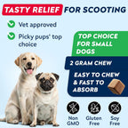 STRELLALAB Anal Gland Support Chews - Suplemento Digestivo con Fibra y Prebióticos para Perros, 120 masticables