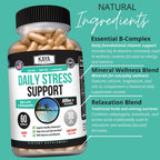 Kaya Naturals - Suplemento de Estrés Natural con Pasiflora y Magnesio - 60 Cápsulas