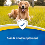 Suplemento Doc Roy's Derma Coat Plus para perros, apoya la piel, el pelaje y las uñas saludables, con ácidos grasos Omega 3-6-9, biotina y antioxidantes, 60 unidades para perros medianos y grandes