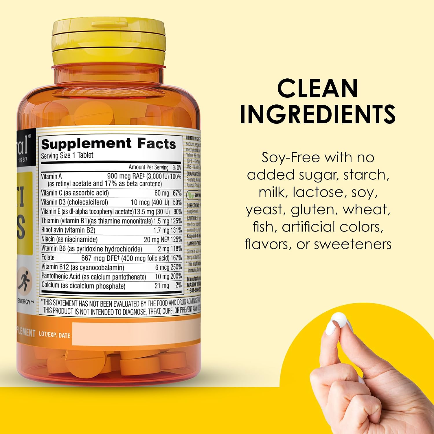 MASON NATURAL Mini Multivitamin with Iron and 12 Key Nutrients, 1 Year Supply