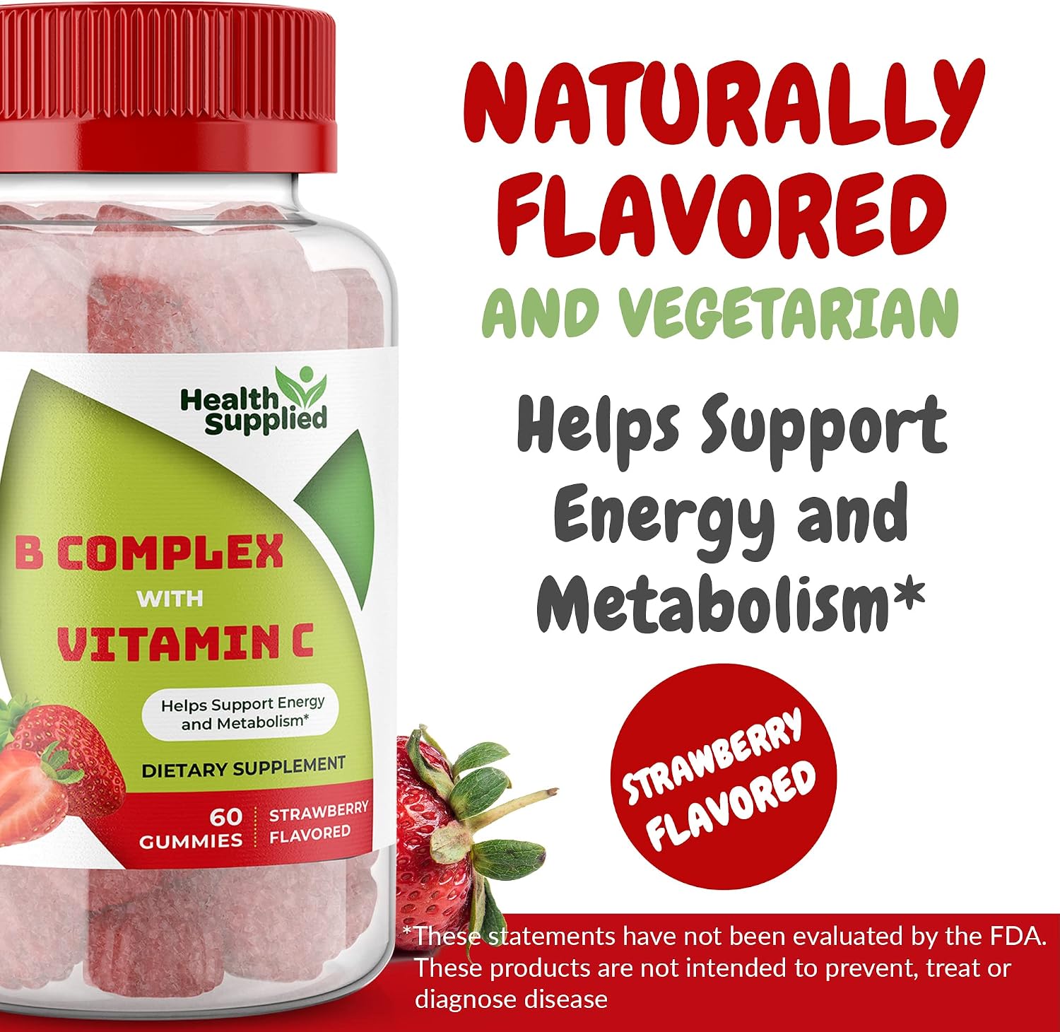 Gominolas de Complejo B sabor fresa con vitamina C