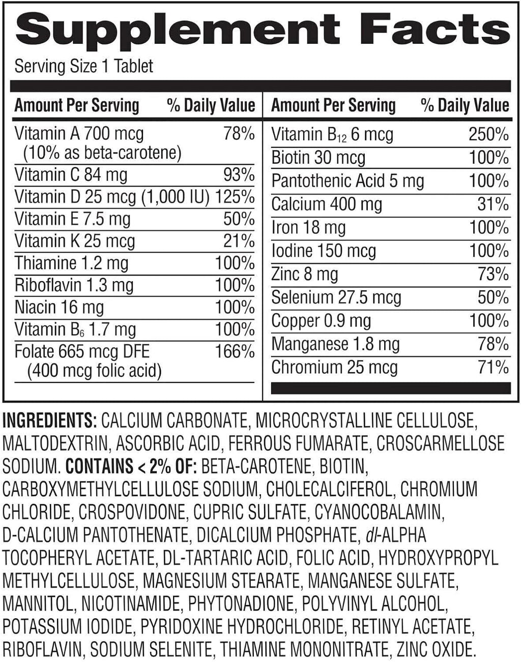 ikj One Daily Women's Tablets Multivitamin/Multimineral Supplement, 100 comprimidos