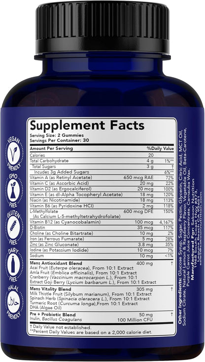 Sakoon nutrition Gominolas Multivitamínicas para Hombre con Probióticos y Prebióticos, 60 unidades – Image 7