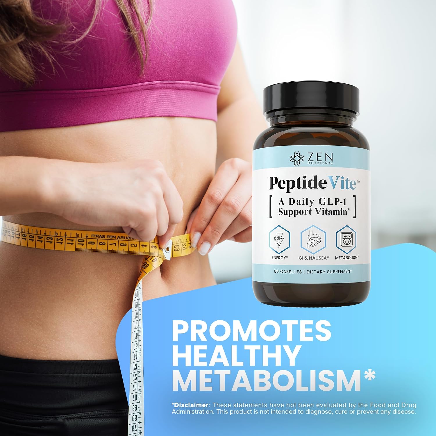Zen Nutrients PeptideVite GLP-1 Support – 60 Cápsulas