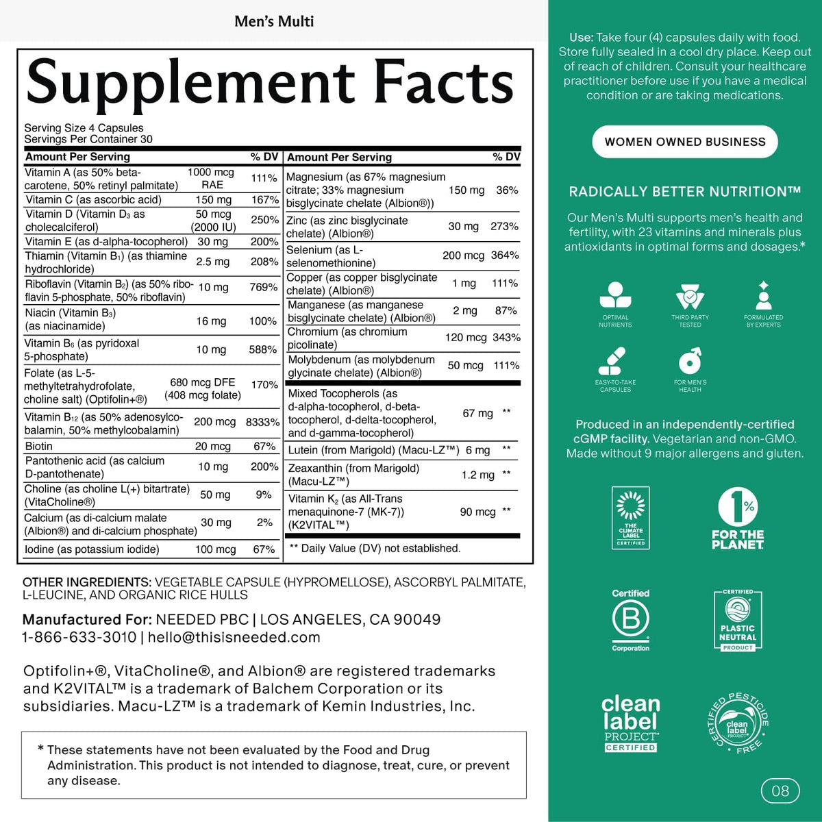 Needed. Multivitamínico para Hombres - 25 – Energía y vitalidad: La vitamina B12 contribuye al metabolismo – Image 2