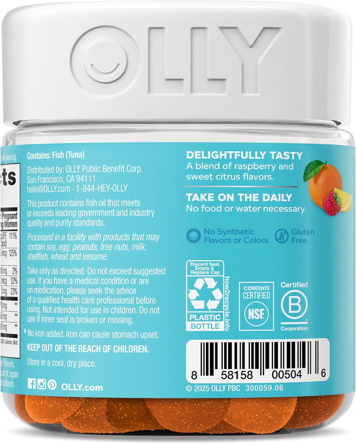 OLLY Prenatal Multivitamínico Gomitas, Ácido Fólico y DHA, 60 unidades