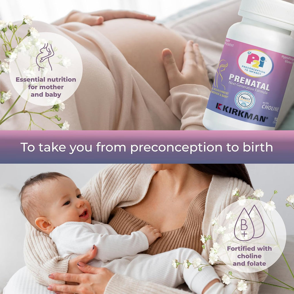 Kirkman P2i Prenatal – Multivitamínico con Colina, 120 Cápsulas