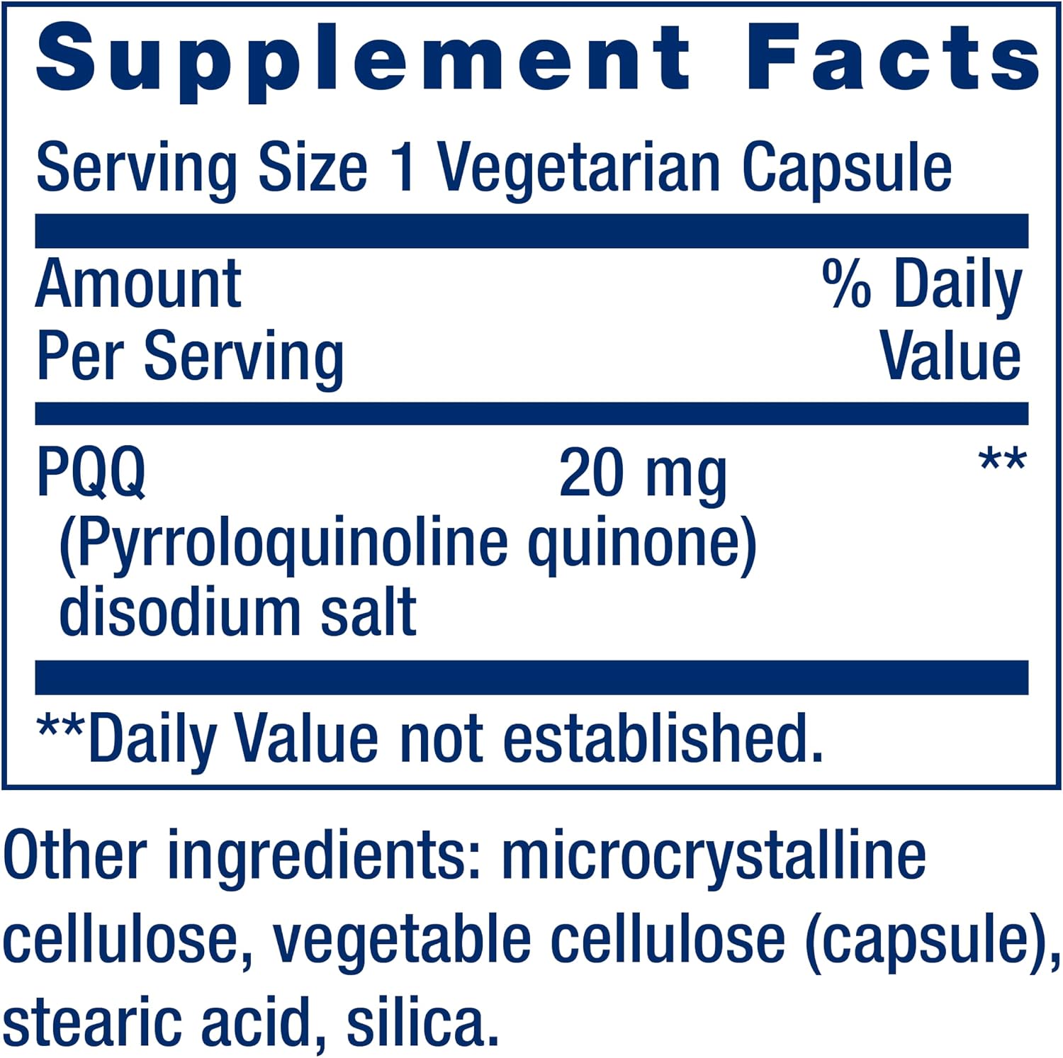 Life Extension PQQ 20 mg – 30 Cápsulas