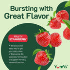 YUM-V'S Gominolas de Vitamina B6 Alta Potencia 100mg - Sabor Fresa - 60 Gominolas (2 Paquetes)