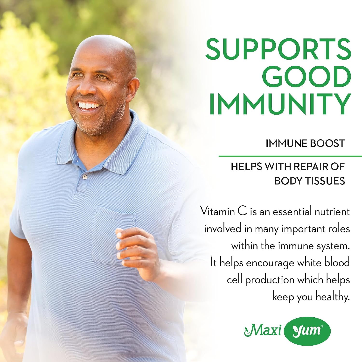 Maxi Health Gominolas de Vitamina C con Zinc - Apoyo Inmunitario - Sin Sabores Artificiales ni Conservantes - 60 Gominolas