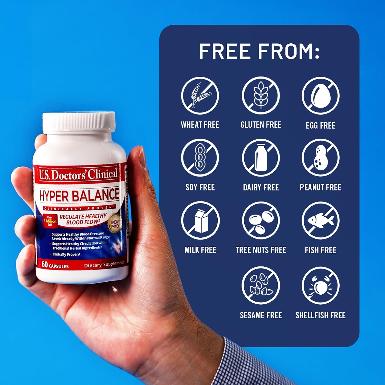 U.S. Doctors’ Clinical HyperBalance Apoyo Hepático con Corteza de Eucommia y Crisantemo Silvestre (60 Cápsulas)