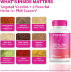 Pink Stork Suplemento PMS para Mujeres - con Vitex, Ashwagandha, Maca y 10 Vitaminas y Minerales - 60 Cápsulas