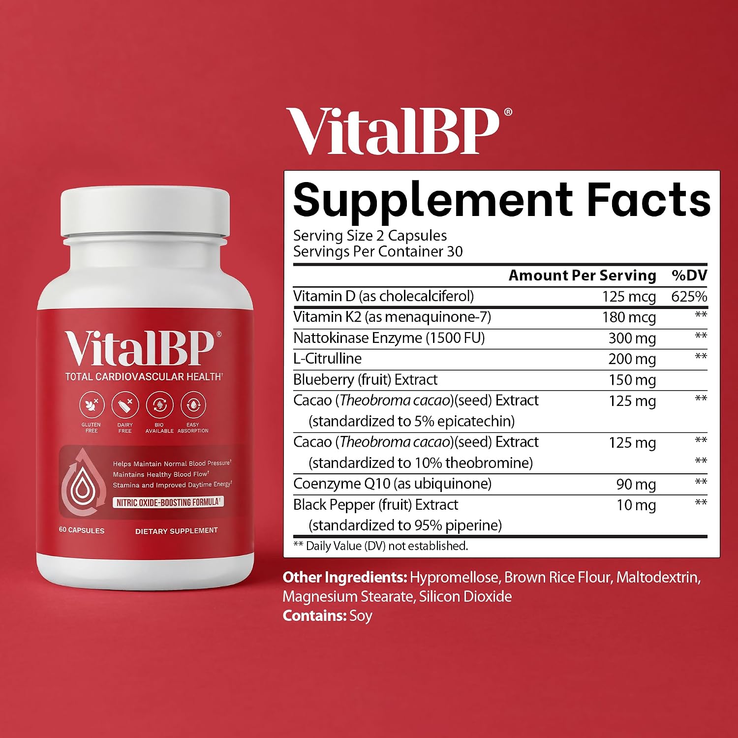 Vital BP - Apoyo para la presión arterial normal - 60 cápsulas