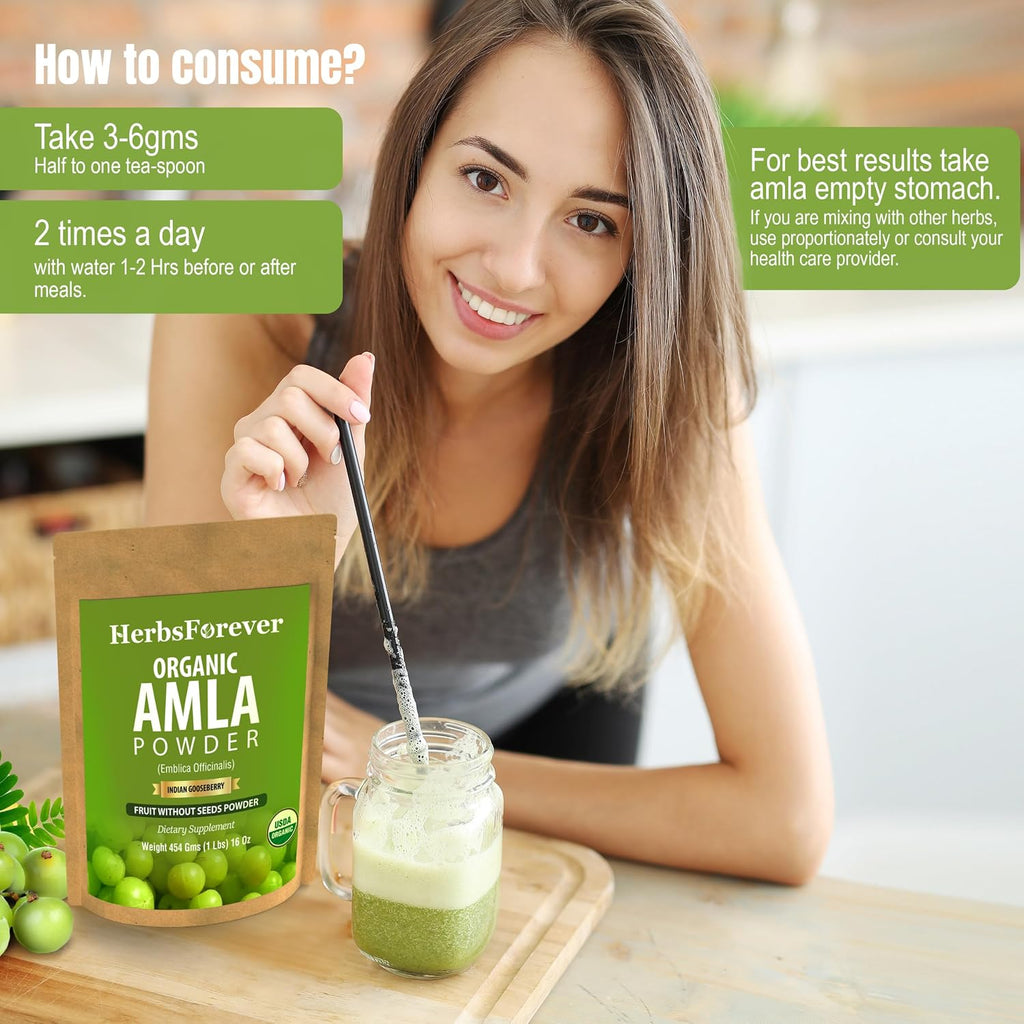 Herbsforever Amla Fruit (Seasonal Fresh, Seedless) Indian Gooseberry - Superfood, Antioxidants, Vitamin C | Wild Harvested - Non-GMO, Vegan | 454 g