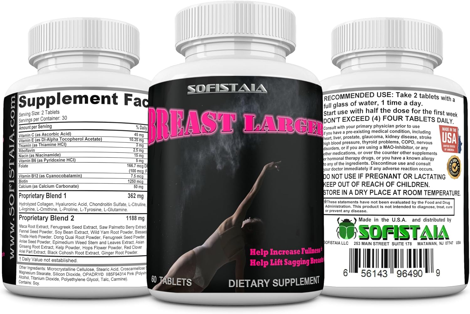 BreastLarger – Fórmula de realce natural con colágeno, ácido hialurónico y biotina