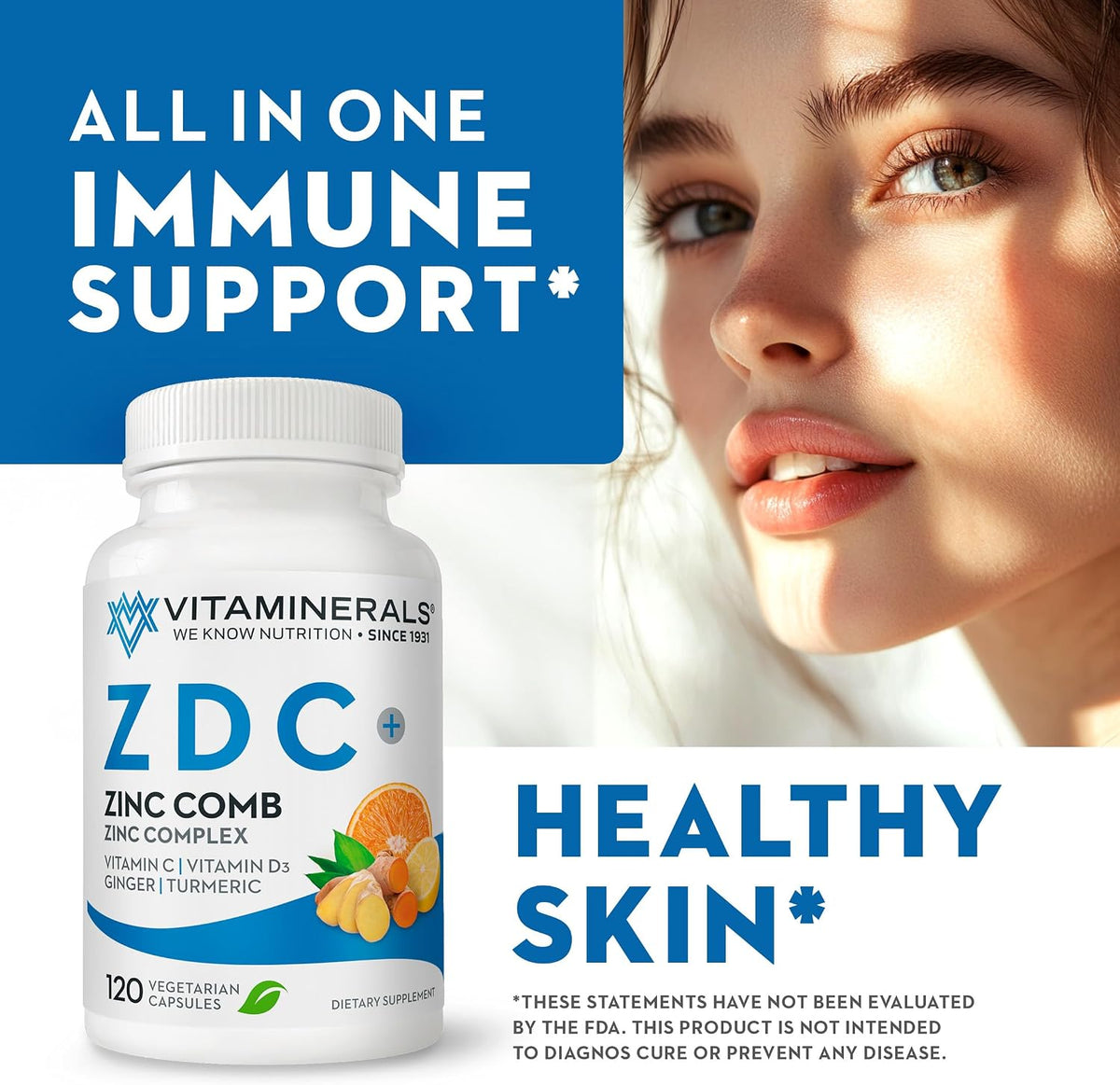 Vitaminerals® Z D C, Complejo de Zinc 50mg, – Vitamina D3: contribuye al funcionamiento normal del sistema – Image 5