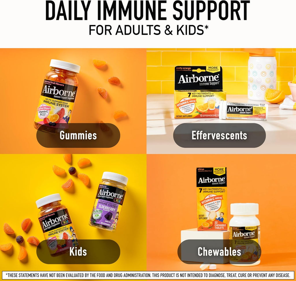 Airborne Vitamina C 750 mg Gomitas Sabor Frutas Variadas (21 unidades)