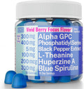 SHIZAM Gominolas Brain Elevator 6 en 1: Alpha GPC, Huperzina A, Fosfatidilserina, L-Teanina, Espirulina Azul y Bioperina