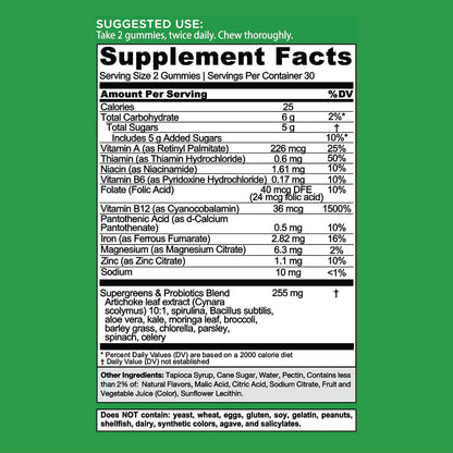 Goli SuperGreen Vitamin Gummy - 60 Gomitas de Vitaminas y Minerales Esenciales – Image 6