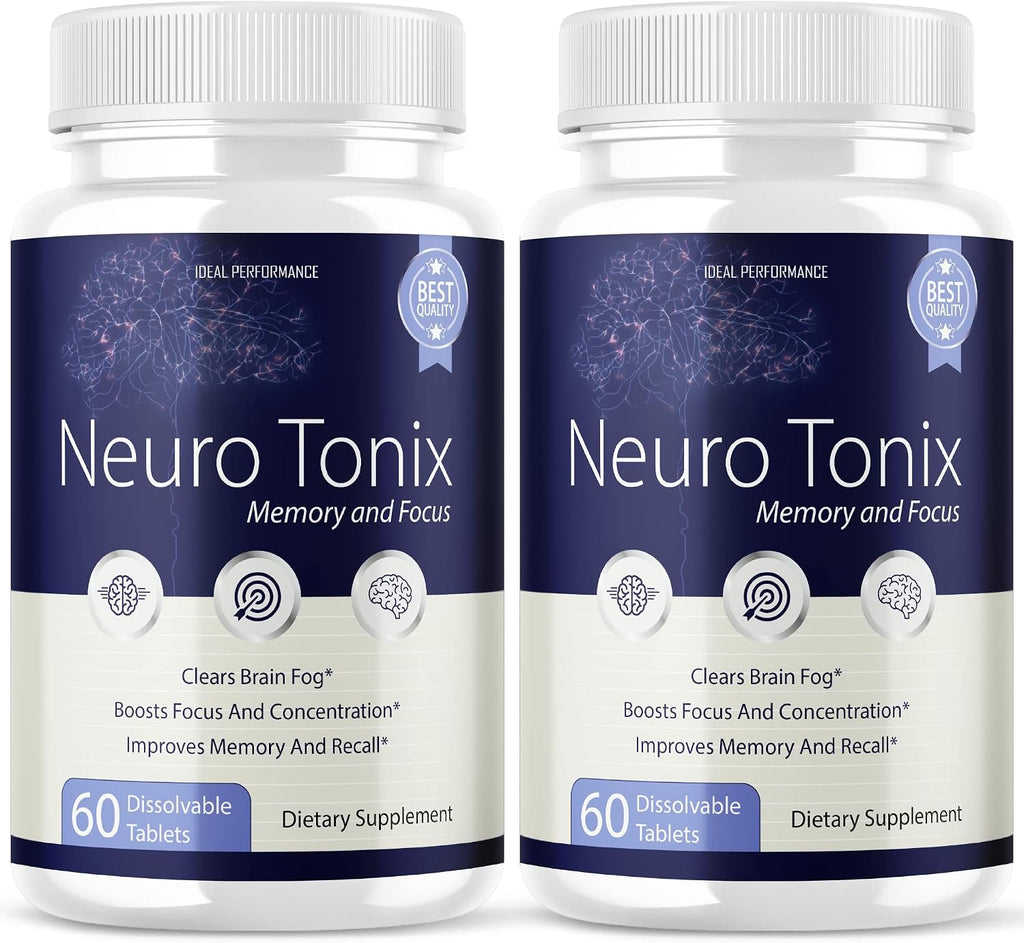 Neurotonix Memory Supplement - Fórmula Oficial - Comprimidos para la Memoria y Concentración, 120 Cápsulas (2 Envases)