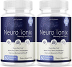 Neurotonix Memory Supplement - Fórmula Oficial - Comprimidos para la Memoria y Concentración, 120 Cápsulas (2 Envases)