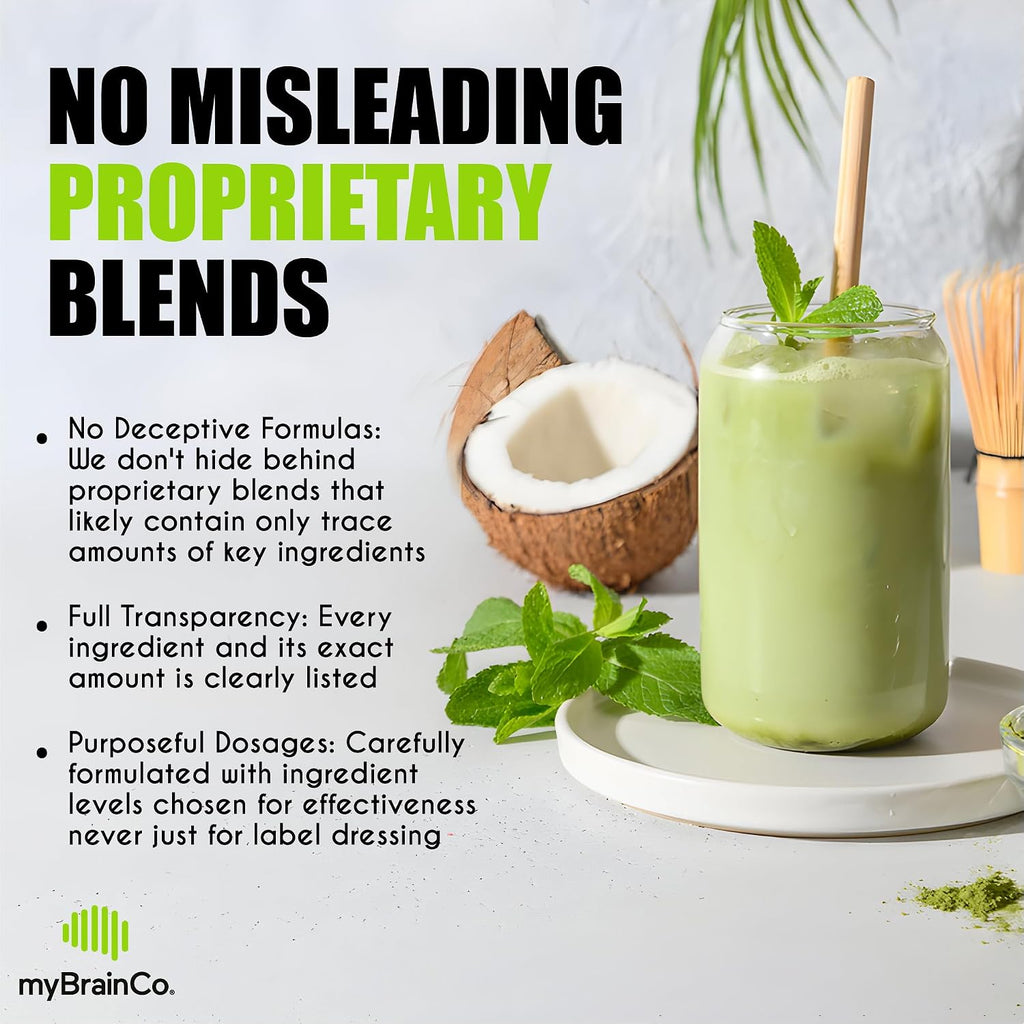 myBrainCo. Nootropic Greens - Mezcla completa de superalimentos orgánicos y nootrópicos (225 g)