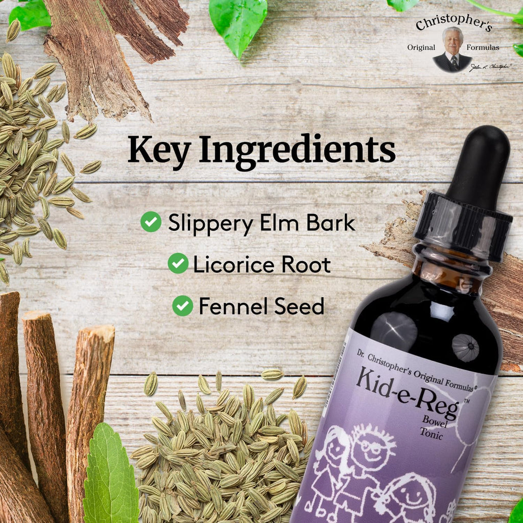 Christopher's Original Formulas Kid-e-Reg Tónico Herbal para Niños – Pack de 2 (2 oz cada uno)