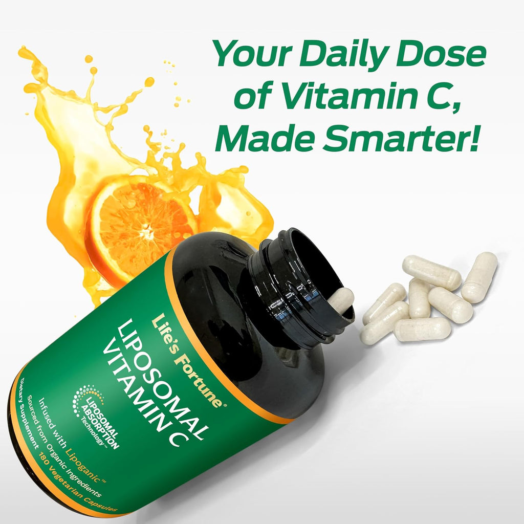 Life's Fortune Vitamina C Liposomal 2100 mg, 180 Cápsulas - Absorción Rápida, Alta Biodisponibilidad