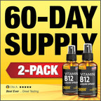 Salt Lake Supplements (2 Pack) - Spray de Vitamina B12 5000 mcg - Sublingual - Metilcobalamina - Vegano - Sin Gluten - No GMO