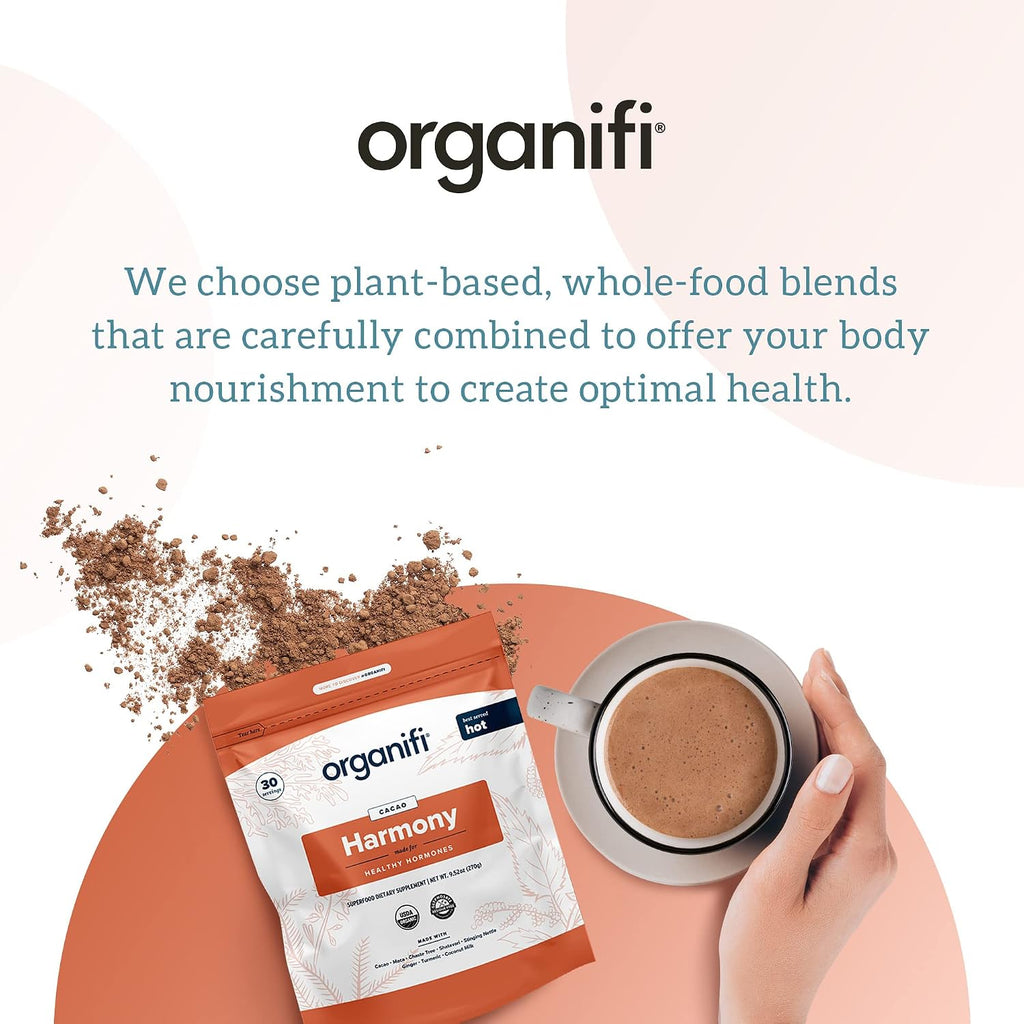 Organifi Harmony - Equilibrio Hormonal para Mujeres con Cacao Superfood, 30 Servicios