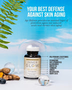 Inner Glow Age Defense Vitamins - Antioxidant Skin Support, Polypodium Leucotomos Formula, Vegan, Gluten-Free - 60 Cápsulas