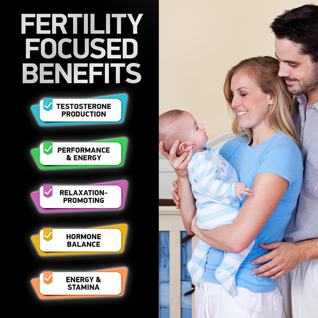 Suplemento de Fertilidad Masculina con Zinc, Maca, Ashwagandha y L-Arginina - 120 Cápsulas