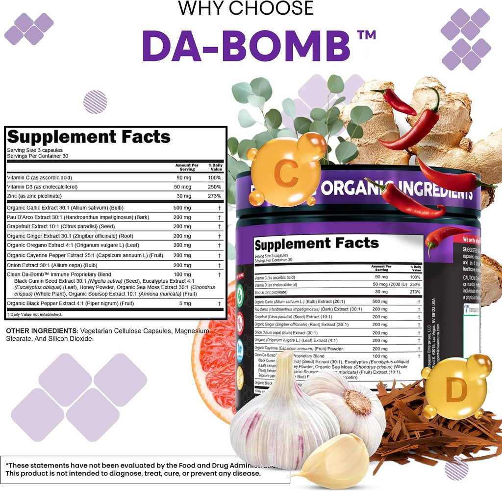 Complejo Inmunológico Orgánico con Pau D'Arco y Vitaminas - Clean Nutraceuticals