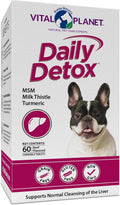 Vital Planet - Daily Detox para Perros con MSM, Cardo Mariano, Espirulina y Cúrcuma - Apoya el Sistema Inmunológico y la Limpieza Natural del Hígado - 60 Comprimidos Masticables Sabor Carne de Vacuno