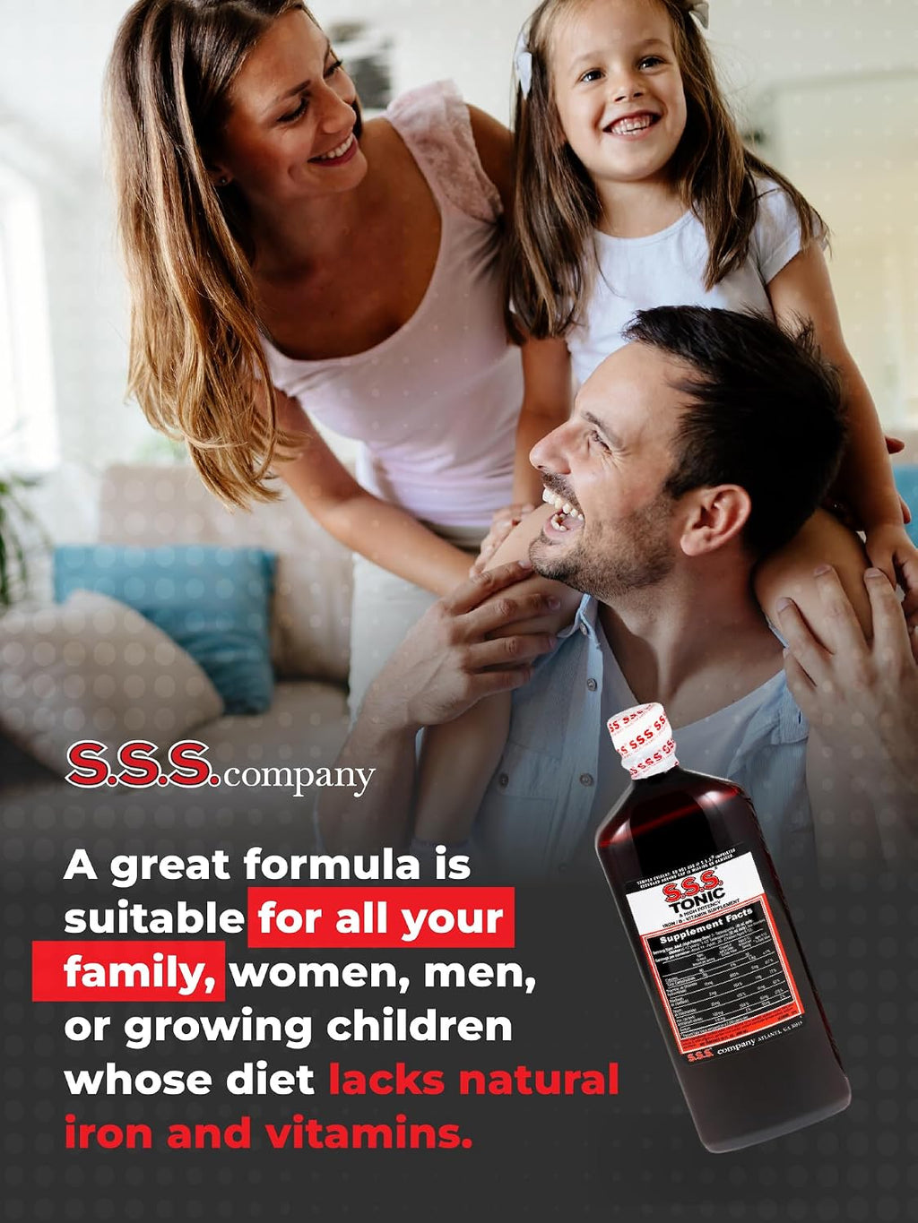 S.S.S. Tonic – Suplemento Líquido de Hierro y Complejo B (B1, B2, B3) – 20 fl oz