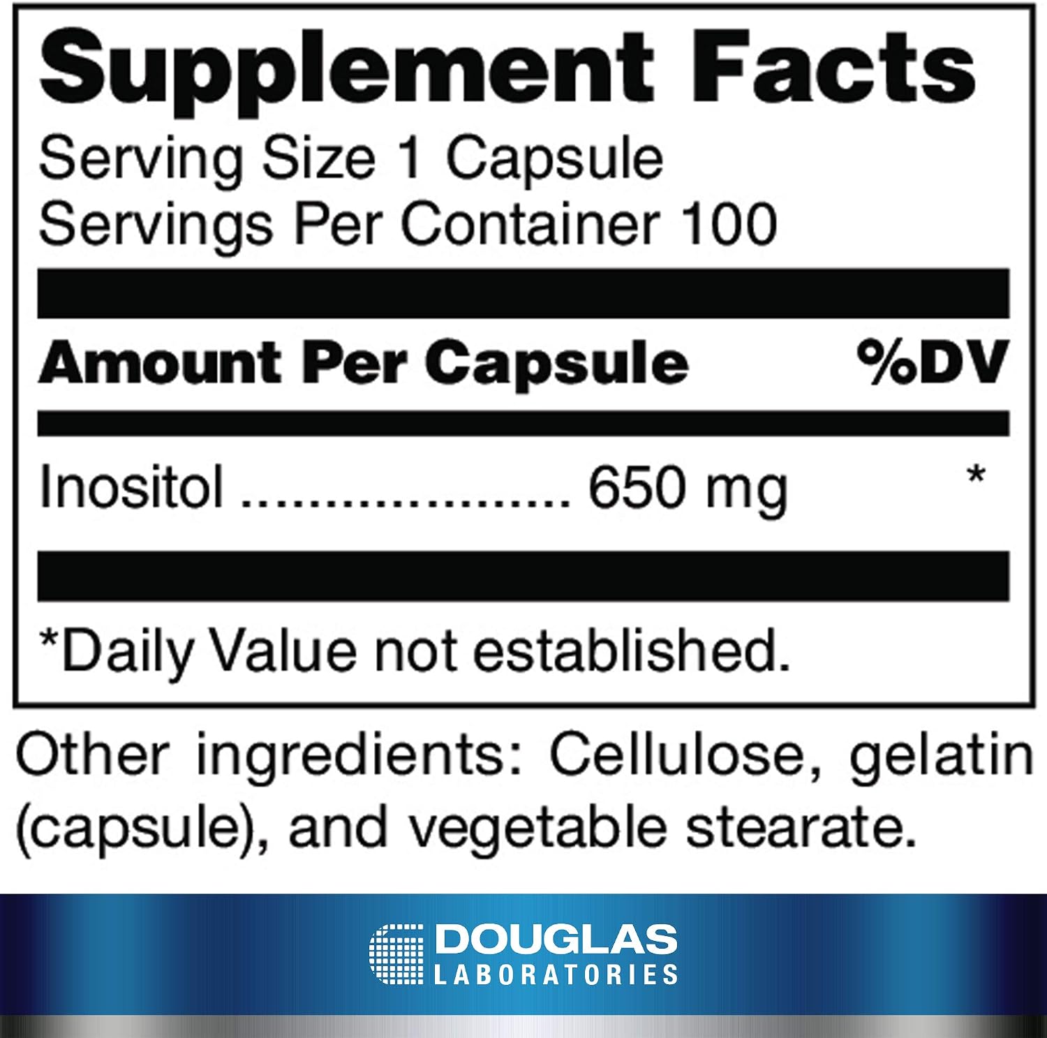 Douglas Laboratories Inositol (650 mg) – 100 Cápsulas