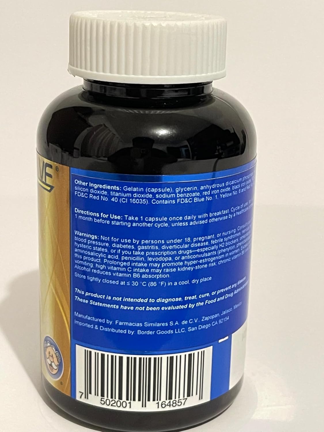 Cápsulas Forze VF Gold | Suplemento Multivitamínico Diario con Ginseng, Vitaminas B, C, D, E, Hierro, Zinc y Magnesio | Dr. Simi | 100 Cápsulas
