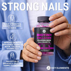 KEY ELEMENTS Gomitas de Biotina 10000mcg y Colágeno para Cabello, Piel y Uñas