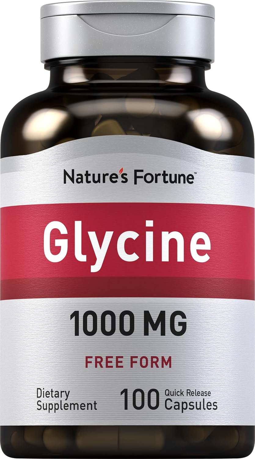 Piping Rock Glicina Cápsulas 1000mg | 100 Cápsulas | Libre de OGM, Sin Gluten