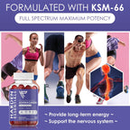 KSM-66 Ashwagandha Gominolas 1500mg por Dosis – Apoyo Contra el Estrés – con Melisa y Vitamina D – 60 Gominolas – Vegano