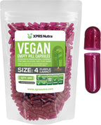 XPRS Nutra Cápsulas Vacías Tamaño 4 - 100 Unidades - Cápsulas Vegetales Pequeñas Transparentes
