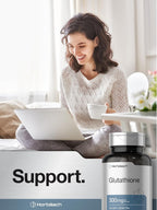Horbäach Glutathione 300 mg | 60 Cápsulas | No Transgénico y Sin Gluten