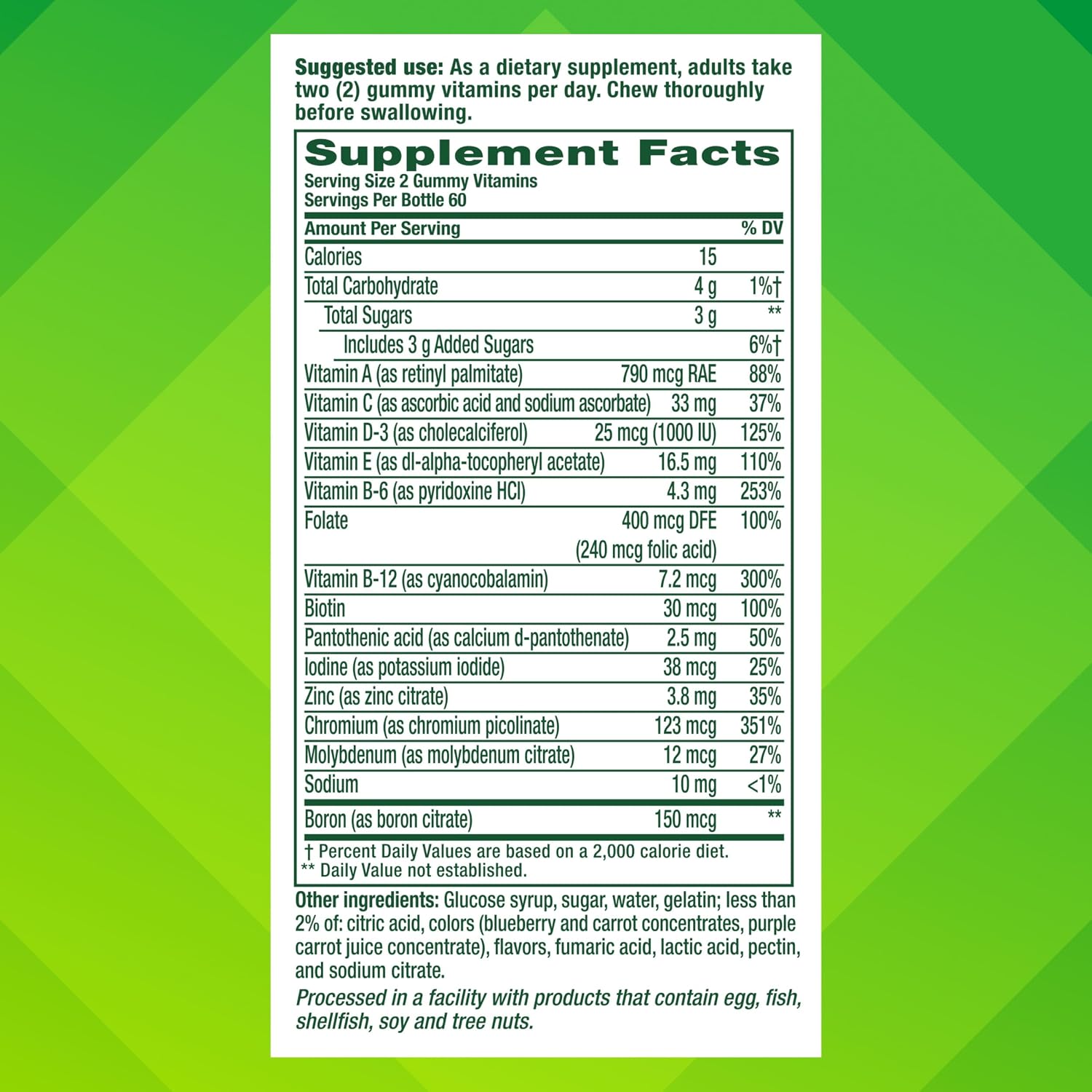 Vitafusion Multivitamínico en Gominolas para Hombres, Sabor Berry, 120 unidades (60 días)