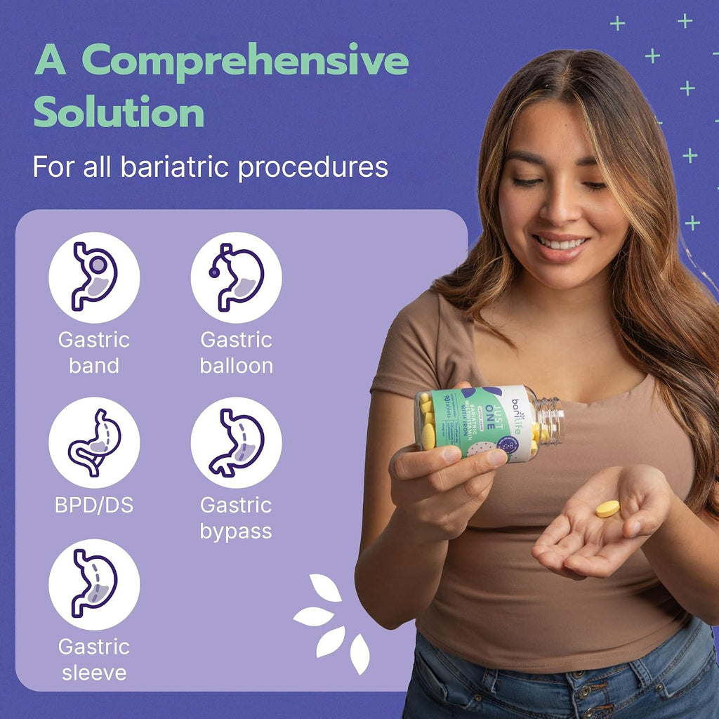 Just One - Multivitamínico Bariátrico Diario con Hierro, 90 Comprimidos