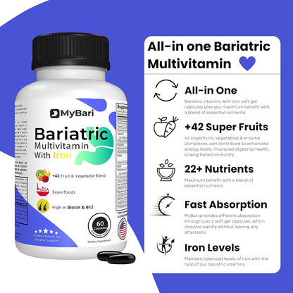 MyBari Multivitamínico Bariátrico Completo – Cabello, piel y uñas saludables: La biotina y el ácido pantoténico – Image 2