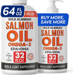 StrellaLab Aceite de Salmón para Perros y Gatos - Omega 3 EPA y DHA - 2 Envases de 946 ml