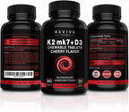 Revive Herbs Vitamina K2 D3 - Comprimidos Masticables Sabor Cereza (90 uds)