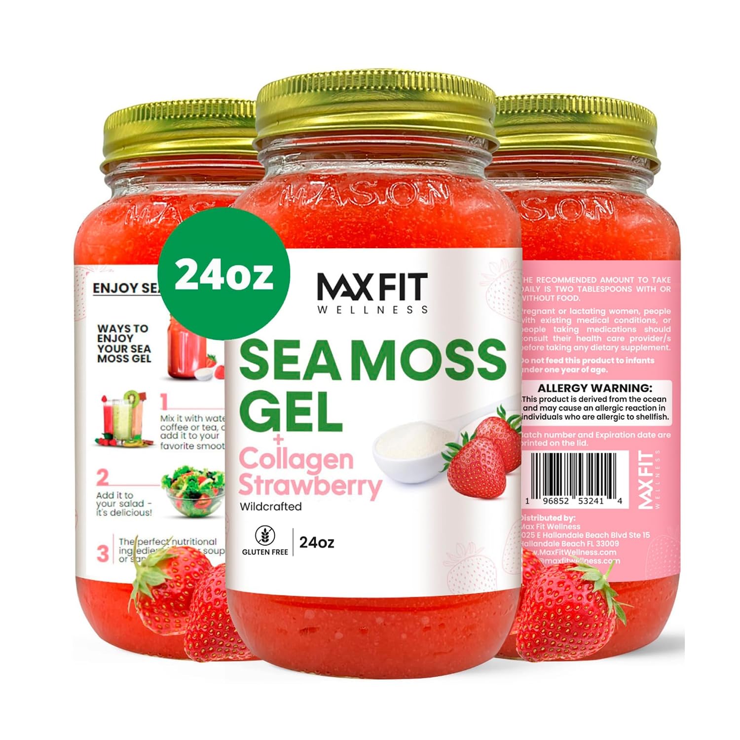 Sea Moss Gel (24oz) - 92 Vitaminas y Minerales - Recolectado Silvestremente - Saint Lucia